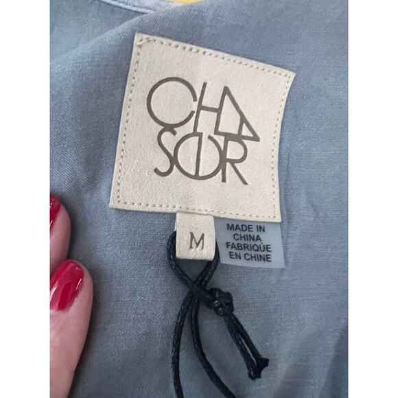 Chaser Slate Gray Wrap Style Shorts Romper With Bell Sleeves NWT Size Medium - Picture 3 of 7